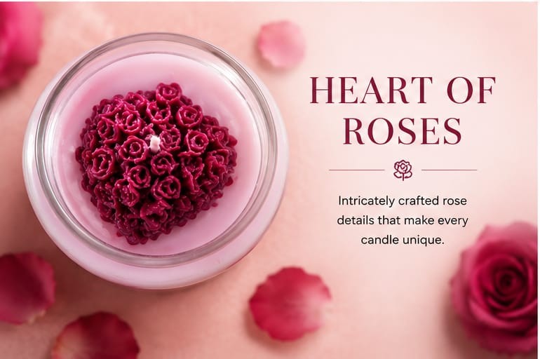 Heart Rose Candle