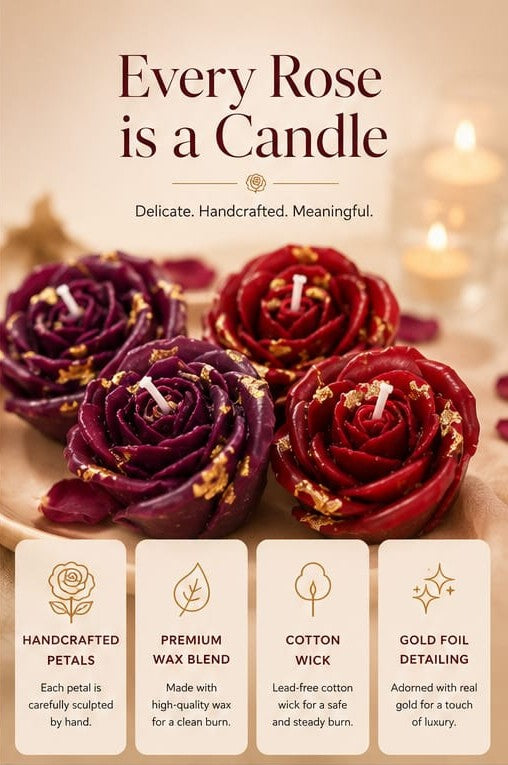 Rose Candle Bouquet (Pack of 4)