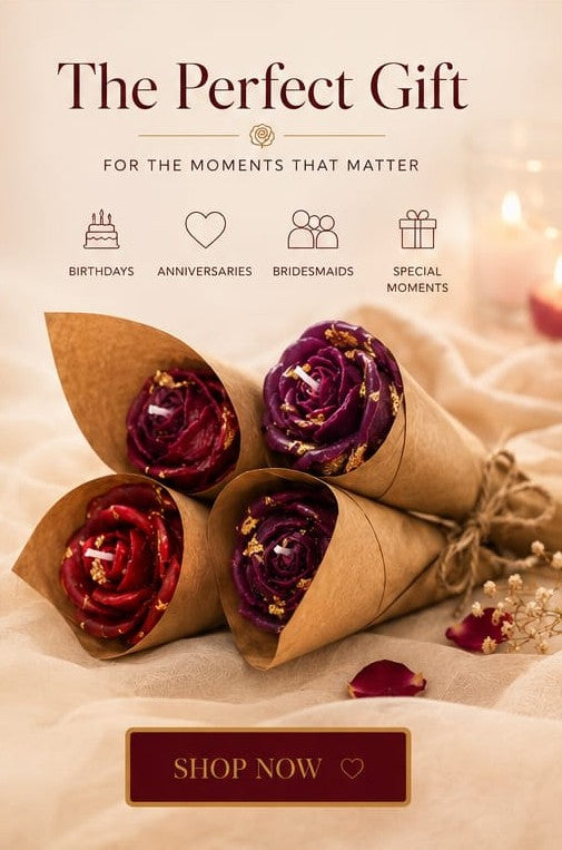 Rose Candle Bouquet (Pack of 4)
