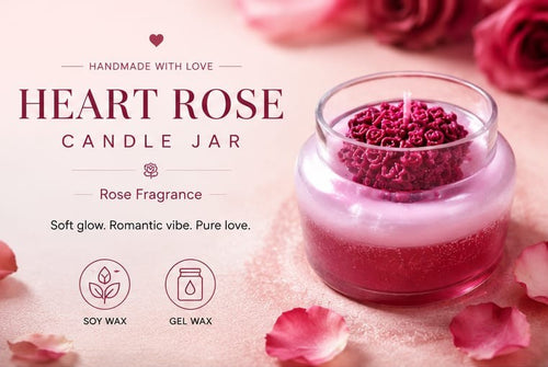 Heart Rose Candle