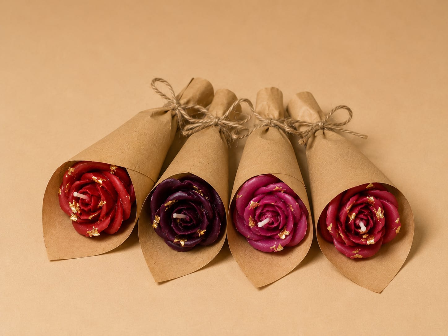 Rose Candle Bouquet (Pack of 4)
